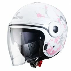 Policarbonato Casco Caberg Uptown Bloom Bianco Argento Rosa